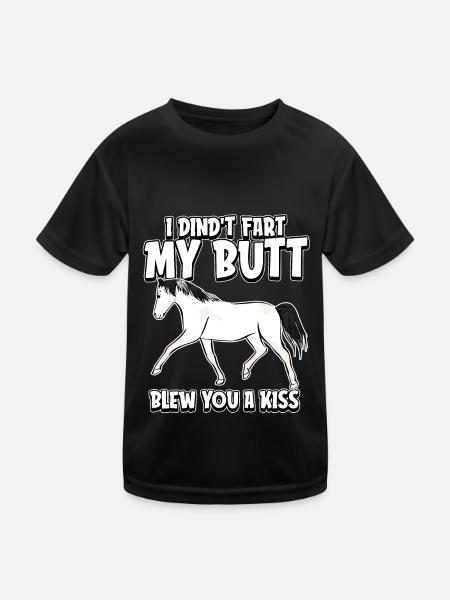 Sports équestres à cheval drôle - T-shirt sport Enfant - noir - Devant