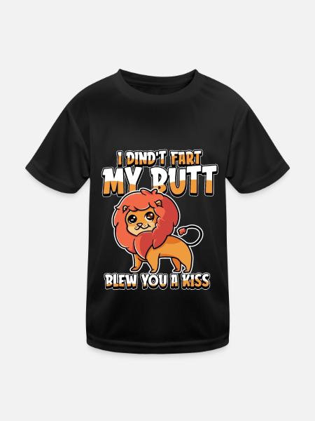Léo drôle je n’ai pas pété mes fesses t’a soufflé un baiser - T-shirt sport Enfant - noir - Devant