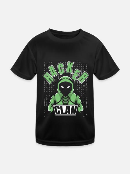 Entwickler Coder Programmierer Hacker - Kinder Funktions-T-Shirt - Schwarz - Vorne