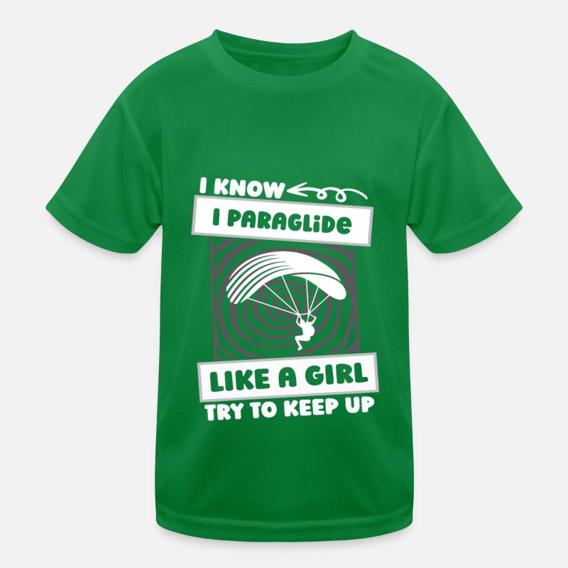 Paragleiter Paragleiten Mädchen Kinder Funktions-T-Shirt