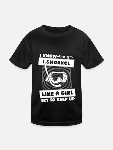Snorkeling Girls - Kids Functional T-Shirt - black - Front