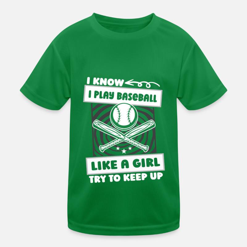 Baseball Mädchen Kinder Funktions-T-Shirt