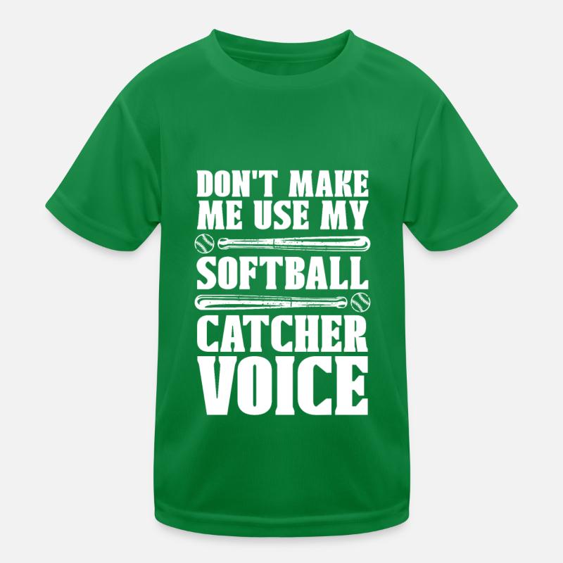 Softball Fänger Kinder Funktions-T-Shirt