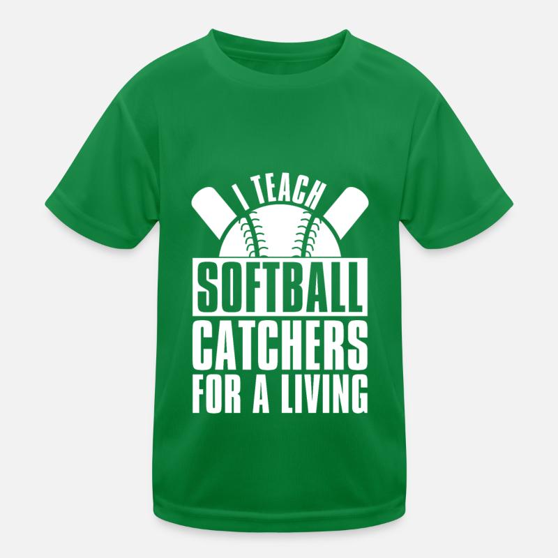 Softball Fänger Kinder Funktions-T-Shirt