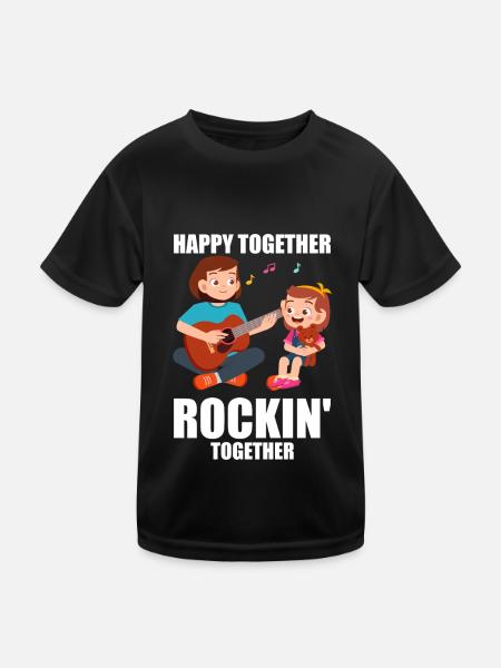 Mama Mutter Gitarre - Kinder Funktions-T-Shirt - Schwarz - Vorne