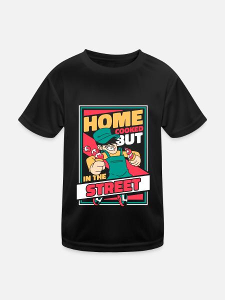 Cuisine de rue - T-shirt sport Enfant - noir - Devant