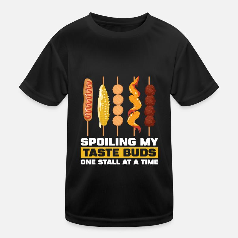 Straßenessen Spieße Kinder Funktions-T-Shirt