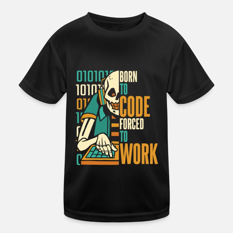 Entwickler Coder Programmierer Schädel Kinder Funktions-T-Shirt