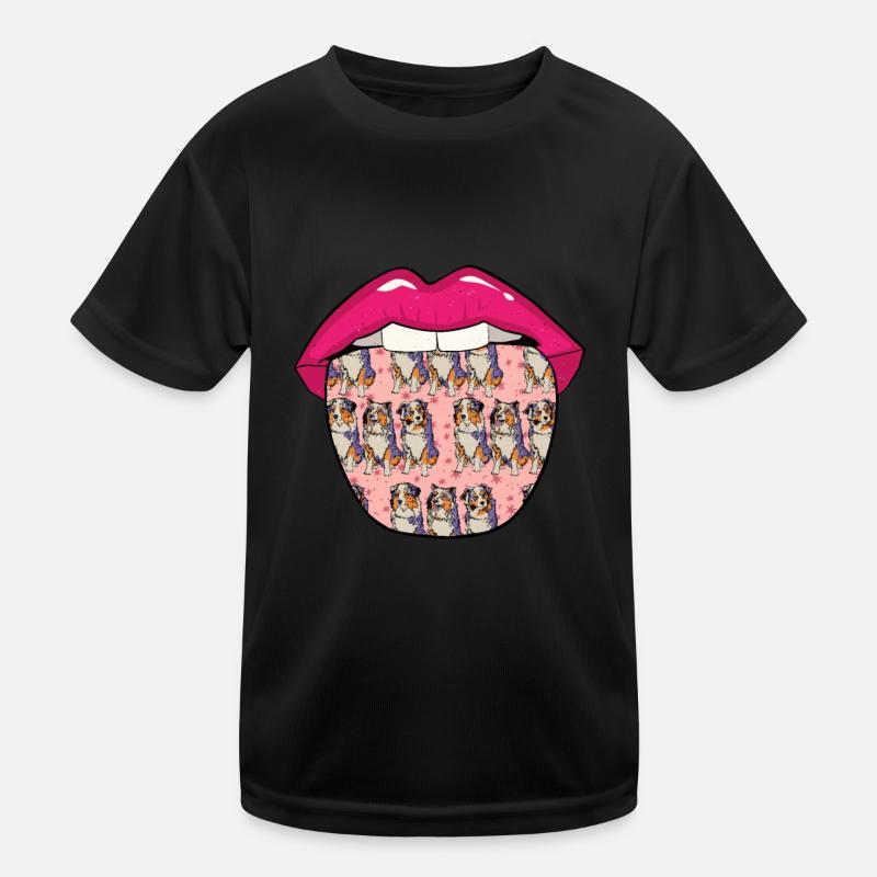 Australian Shepherd Zunge Kinder Funktions-T-Shirt