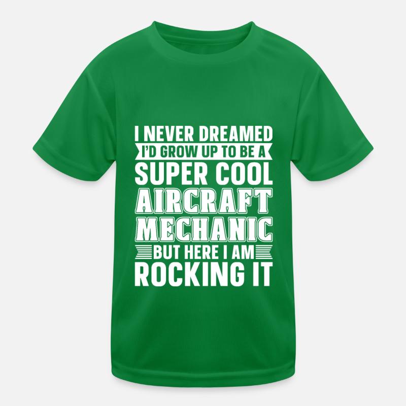 Airplane mechanic funny Kids Functional T-Shirt