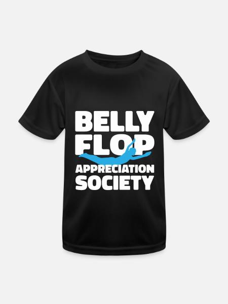 Diving Diver Belly clap - Kids Functional T-Shirt - black - Front