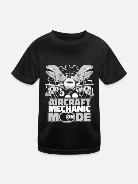 Aircraft Mechanic Tool - Kids Functional T-Shirt - black - Front