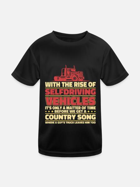Truck Driver Trucker Truck Driver Funny - Kids Functional T-Shirt - black - Front