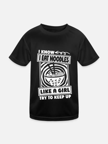 Noodles Mädchen - Kinder Funktions-T-Shirt - Schwarz - Vorne