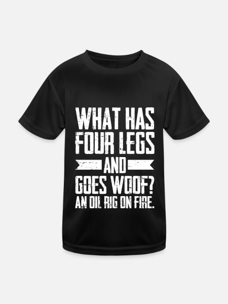 Humour sur les plates-formes pétrolières - T-shirt sport Enfant - noir - Devant