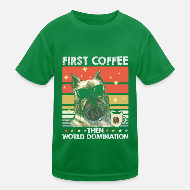 Brussels Griffon Kaffee-Sonnenbrille Kinder Funktions-T-Shirt