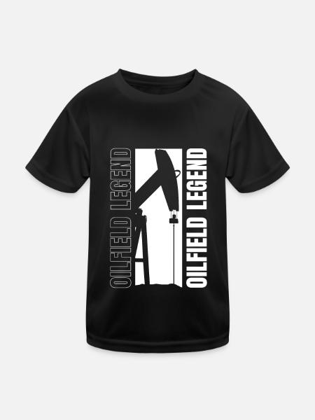 Oil field oil rig Witzig - Kids Functional T-Shirt - black - Front