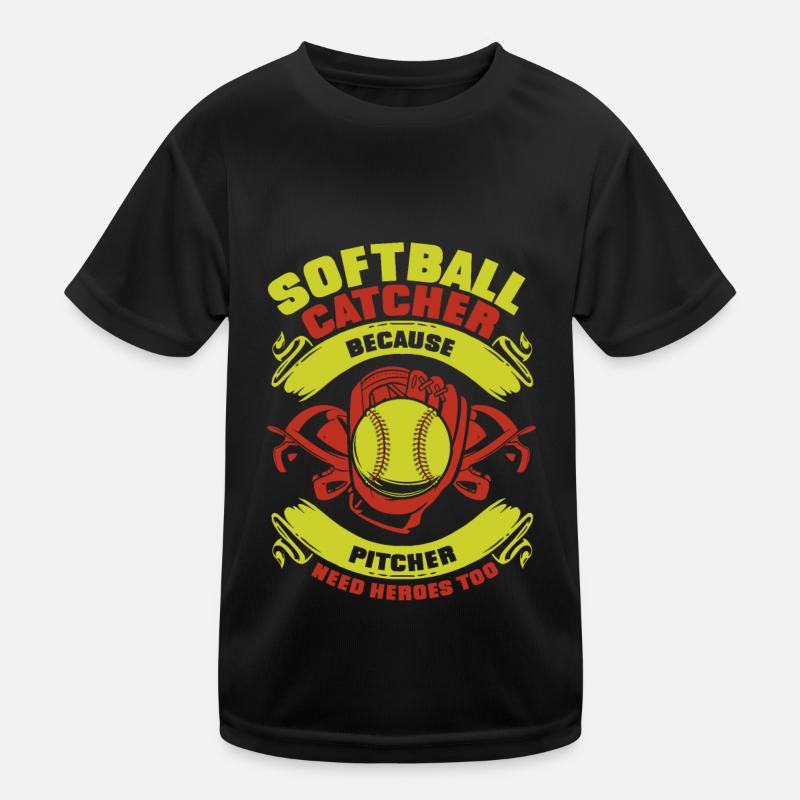 Softball Fänger Kinder Funktions-T-Shirt