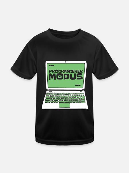 Développeur Coder Programmeur Ordinateur portable - T-shirt sport Enfant - noir - Devant