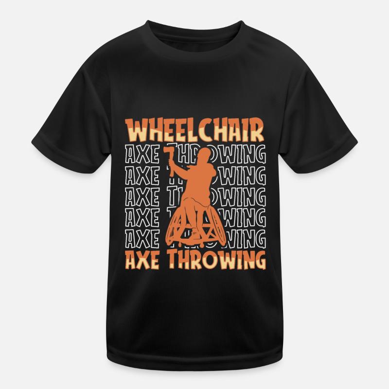 Lancer de hache Lanceur de hache Fauteuil roulant T-shirt sport Enfant