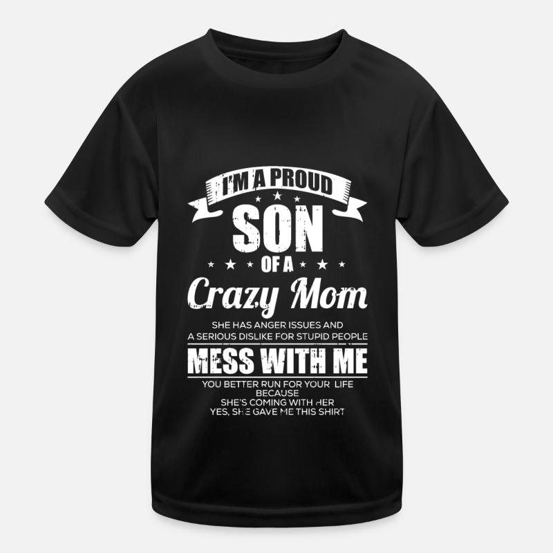 Mom Mutter Rollstuhl - Kinder Funktions-T-Shirt - Schwarz