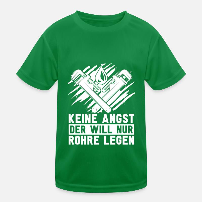 Rohrleitungsbauer Witzig Kinder Funktions-T-Shirt