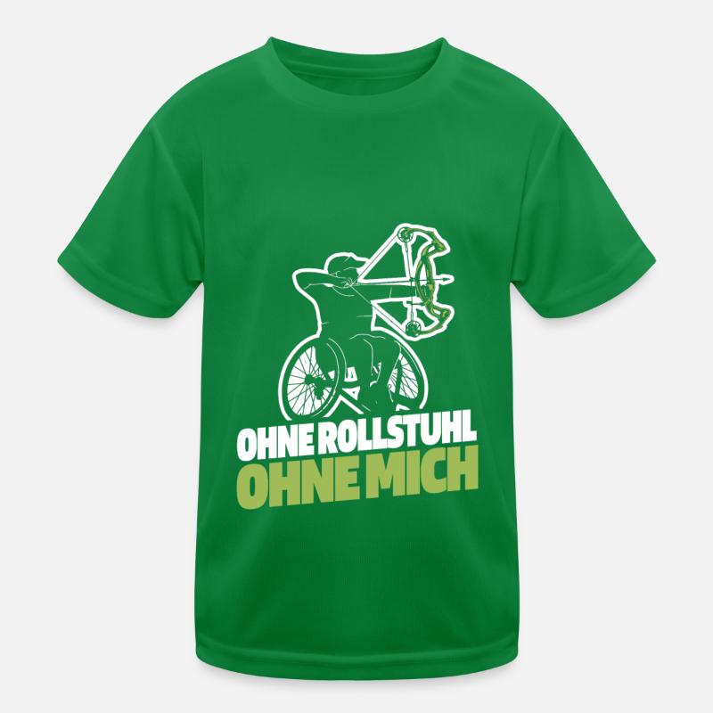 Rollstuhl Rollstuhlfahrer Bogenschießen Kinder Funktions-T-Shirt