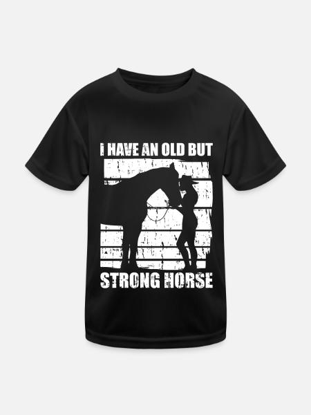 Cheval Sport équestre Forte Endurance - T-shirt sport Enfant - noir - Devant