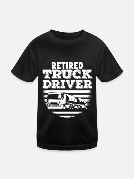 Lkw Fahrer Trucker Lastwagenfahrer - Kinder Funktions-T-Shirt - Schwarz - Vorne