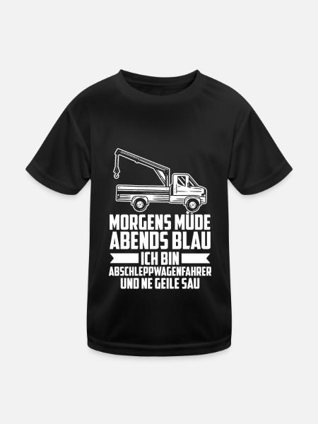 Abschleppdienst Abschlepper - Kinder Funktions-T-Shirt - Schwarz - Vorne