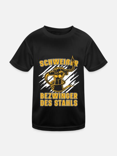 Schweißer Schlosser Stehlen Schweier - Kinder Funktions-T-Shirt - Schwarz - Vorne