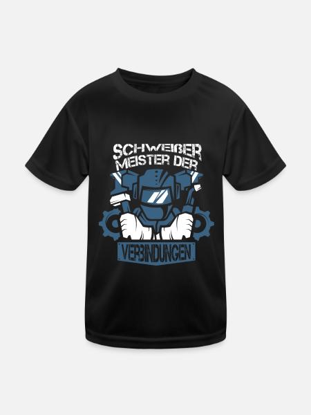 Schweißer Schlosser Meister Schweier - Kinder Funktions-T-Shirt - Schwarz - Vorne