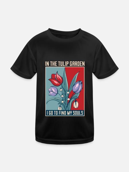 Tulpen Seele Tulpen - Kinder Funktions-T-Shirt - Schwarz - Vorne