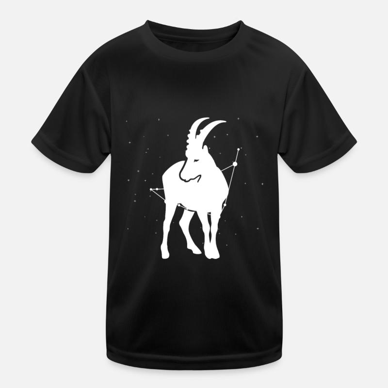 Sternzeichen Steinbock Symbol - Kinder Funktions-T-Shirt - Schwarz