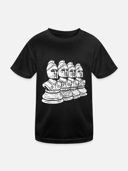 Schach - Kinder Funktions-T-Shirt - Schwarz - Vorne