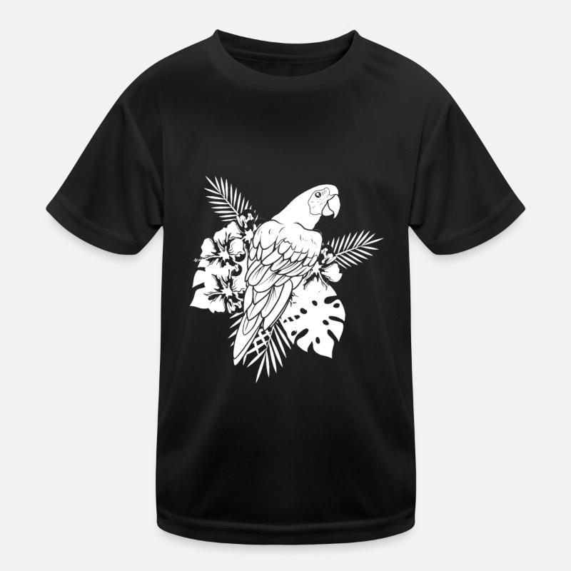 Papagei Blumen Kinder Funktions-T-Shirt