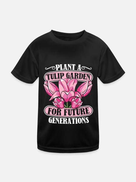 Tulpen Anlage Tulpen - Kinder Funktions-T-Shirt - Schwarz - Vorne