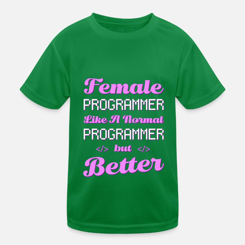 Developer Coder Programmer Female Kids Functional T-Shirt