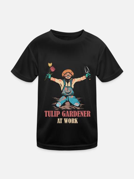 Tulips work tulips - Kids Functional T-Shirt - black - Front