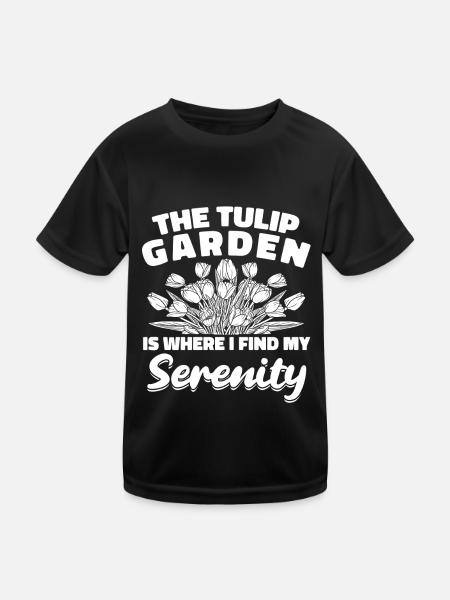 Tulpen Gelassenheit Tulpen - Kinder Funktions-T-Shirt - Schwarz - Vorne