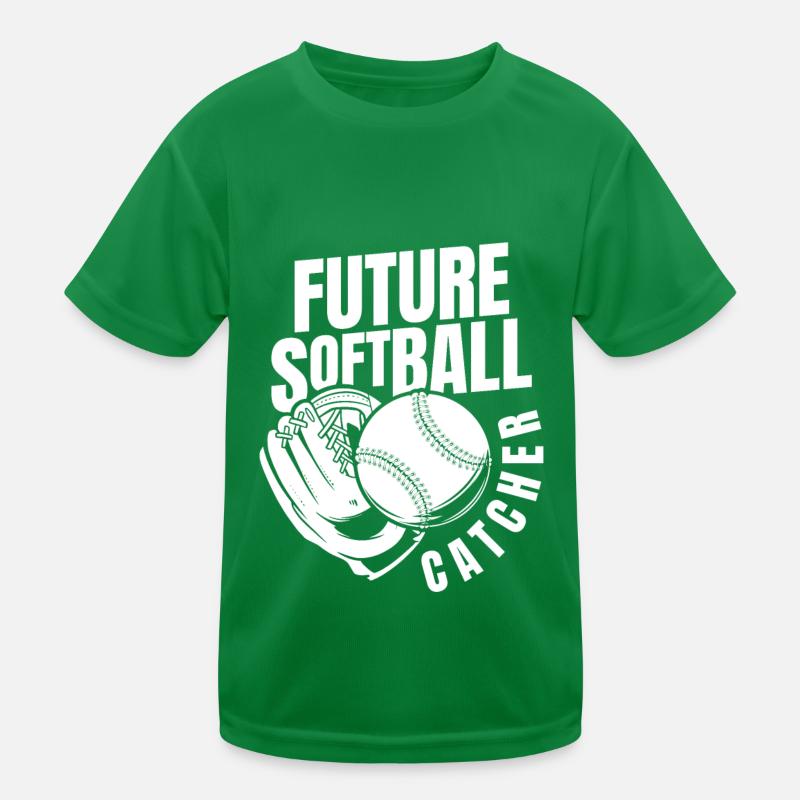 Softball Fänger Kinder Funktions-T-Shirt
