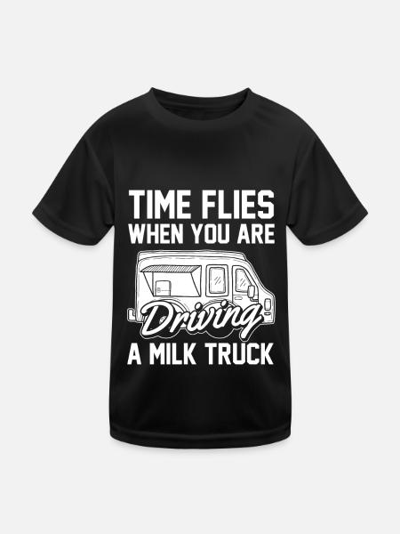 Lait de vache Humour Wagon de lait - T-shirt sport Enfant - noir - Devant