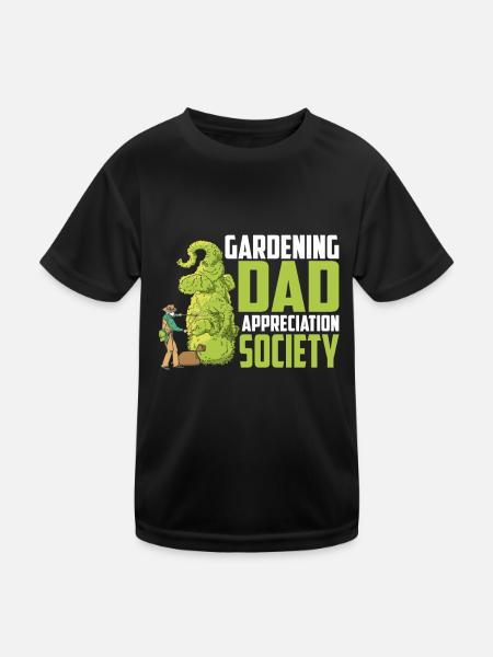 Hobbygärtner Garten Witzig Gärtnerischer Vater - Kinder Funktions-T-Shirt - Schwarz - Vorne