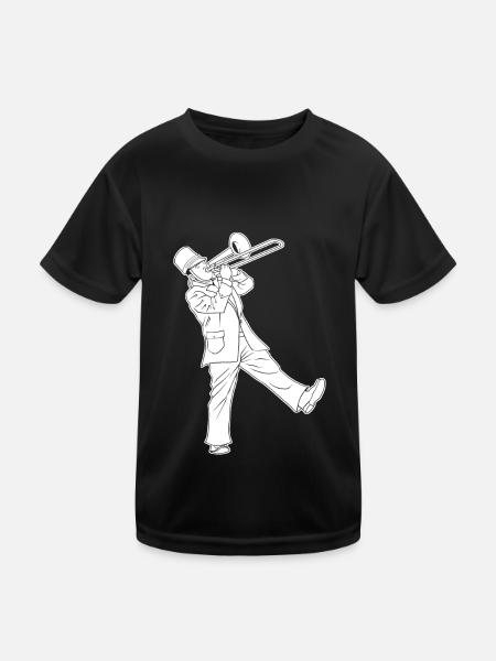 Spielmannszug Trombone Instrument - Kids Functional T-Shirt - black - Front
