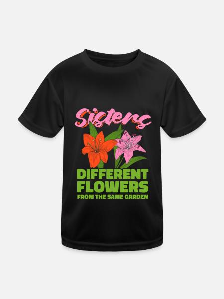 Hobbygärtner Garten Schwester - Kinder Funktions-T-Shirt - Schwarz - Vorne