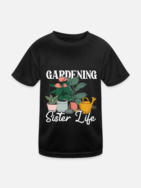 Hobby Jardinier Jardinier Jardinier Sœur - T-shirt sport Enfant - noir - Devant