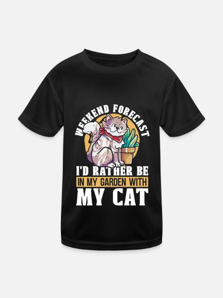 Hobbygärtner Garten Katzenartig Gartenkatze - Kinder Funktions-T-Shirt - Schwarz - Vorne
