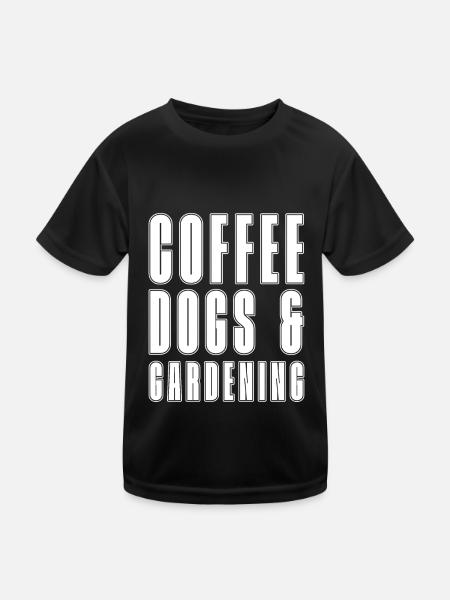 Hobbygärtner Garten Kaffee Gartenhund - Kinder Funktions-T-Shirt - Schwarz - Vorne