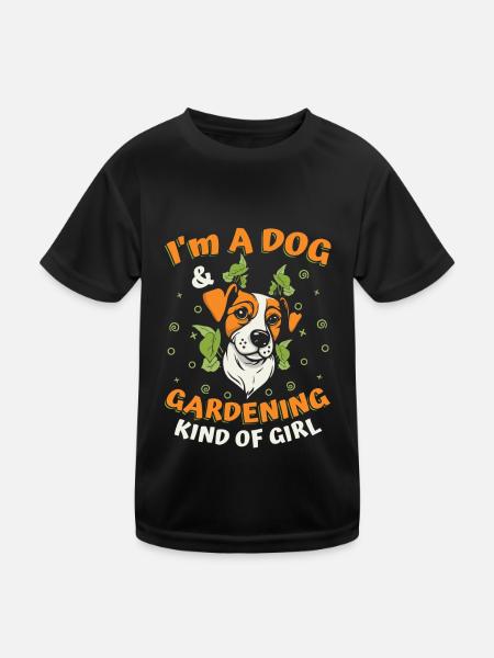 Hobby Gardener Garden Funny Garden Dog - Kids Functional T-Shirt - black - Front
