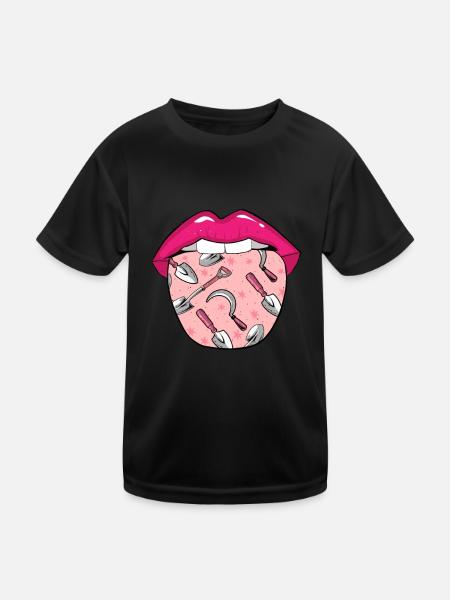 Amateur gardener garden tongue - Kids Functional T-Shirt - black - Front
